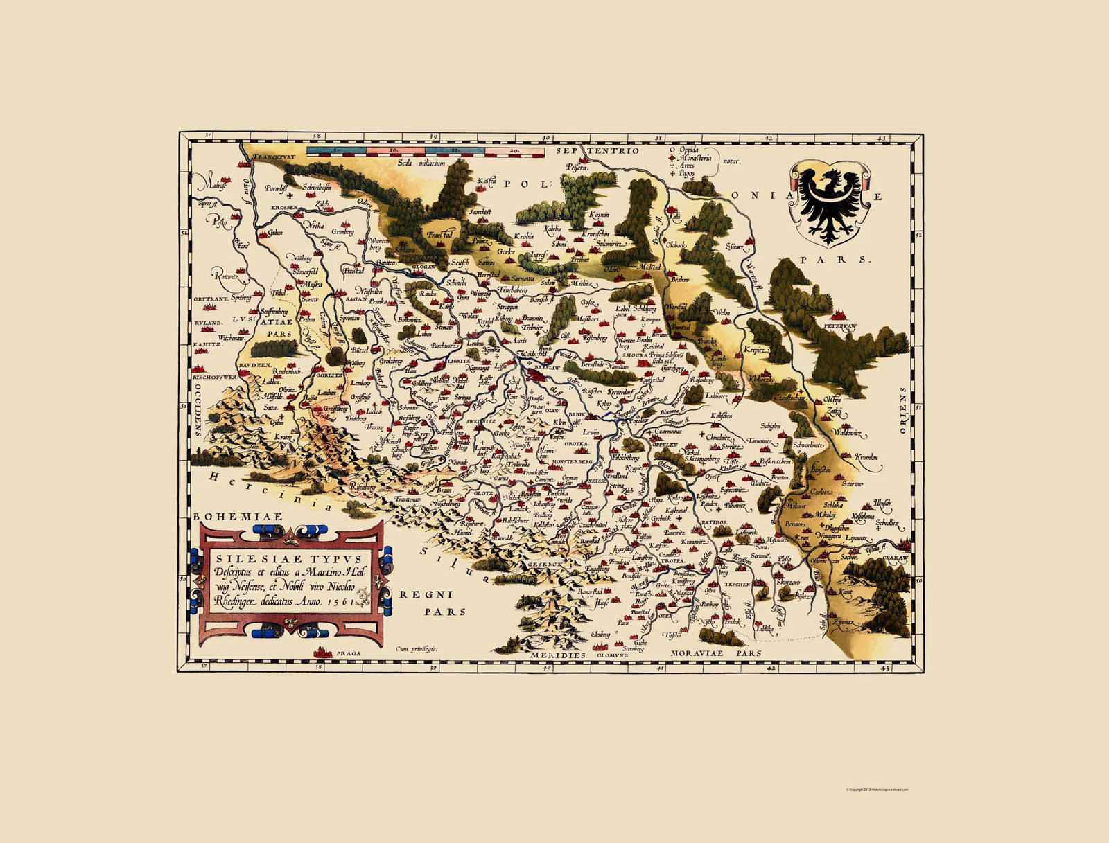 Historic Map – Poland Germany Czech Republic – Ortelius 1587 – Vintage Wall Art
