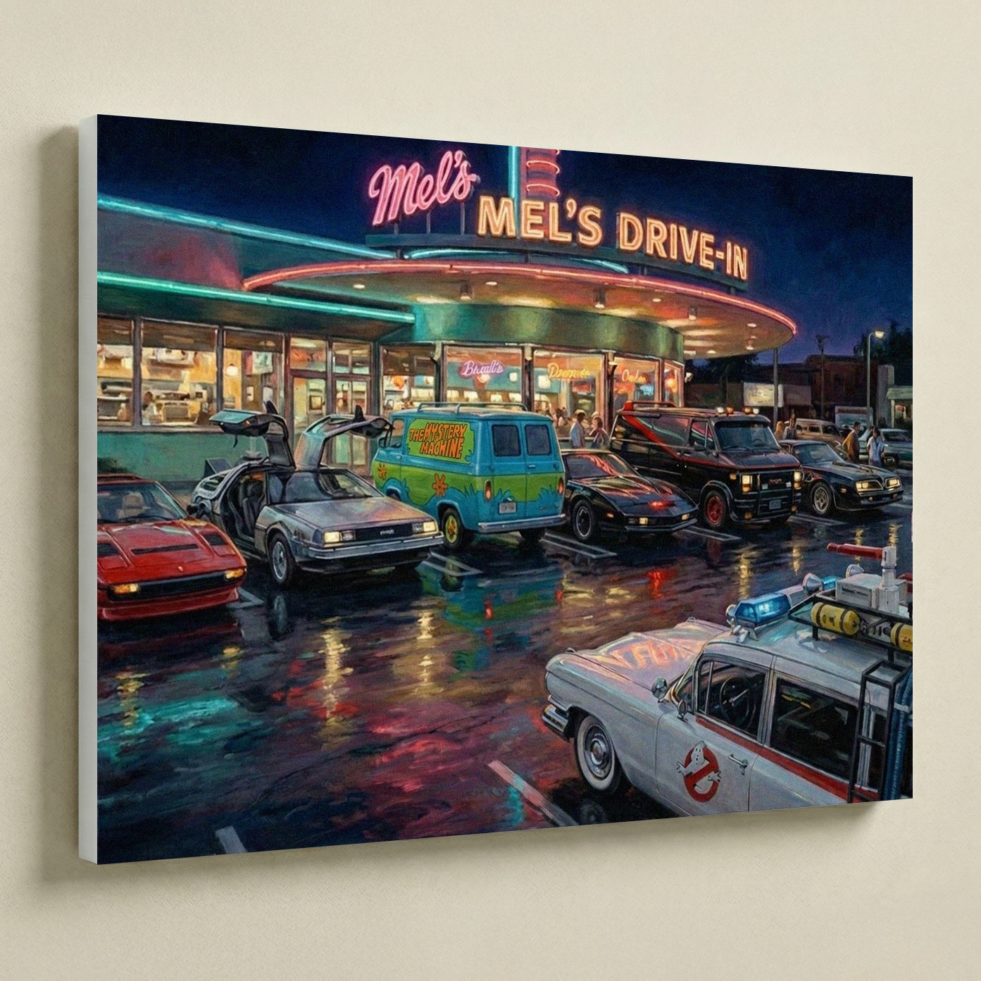 Mel’s Drive-In 80’s Canvas UV Print 16×12 Retro Vintage Fan Wall Art Decor