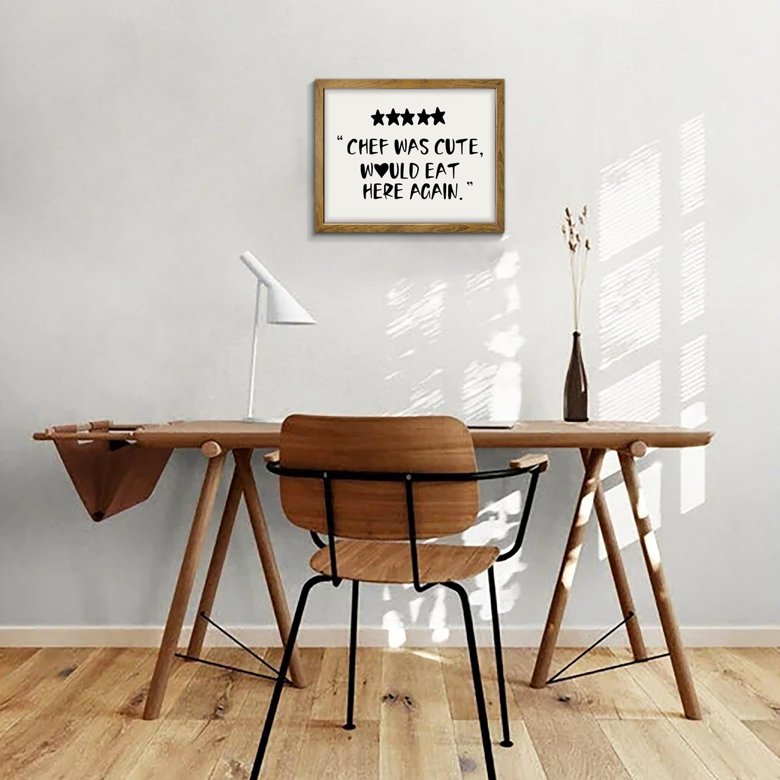 Chef Was Cute Would Eat Here Again – Trendy Kitchen 8″L x 10″W, Black