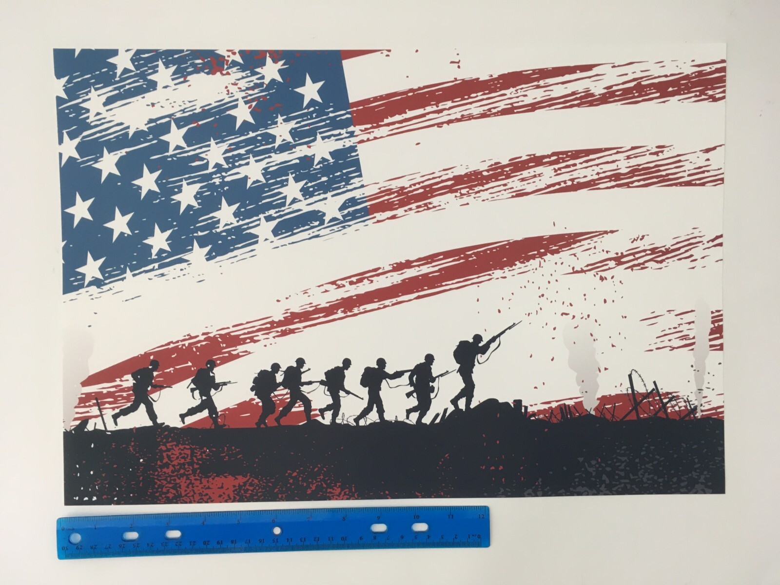 American Flag Poster Veterans Art Print USA America Military Poster