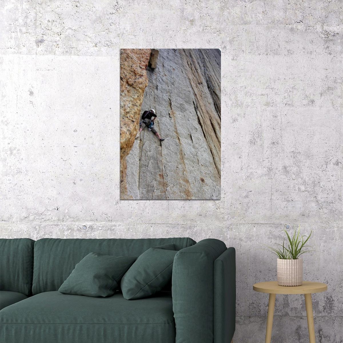 614887 Climbing Rock Face In Custer State Park Landscape Wall Print Poster