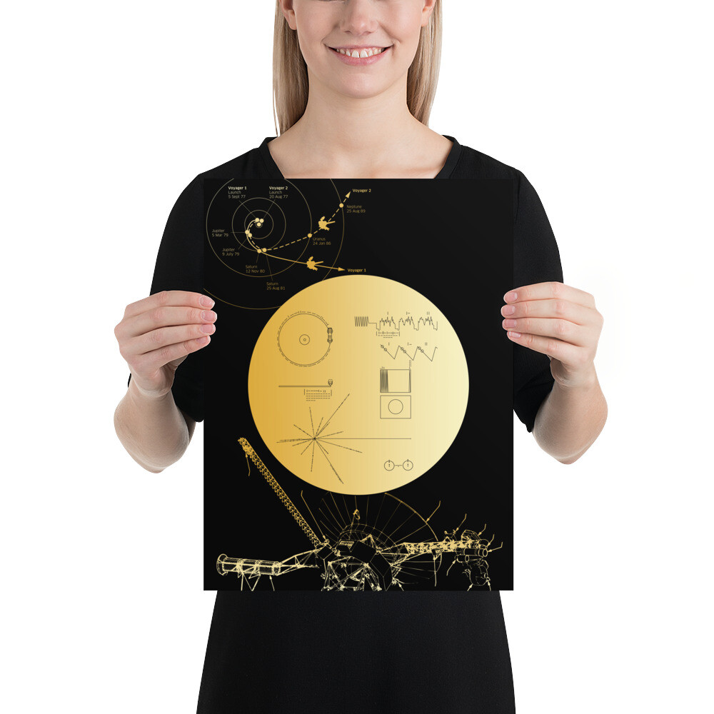 Voyager 1 Golden Record — space poster, science art print