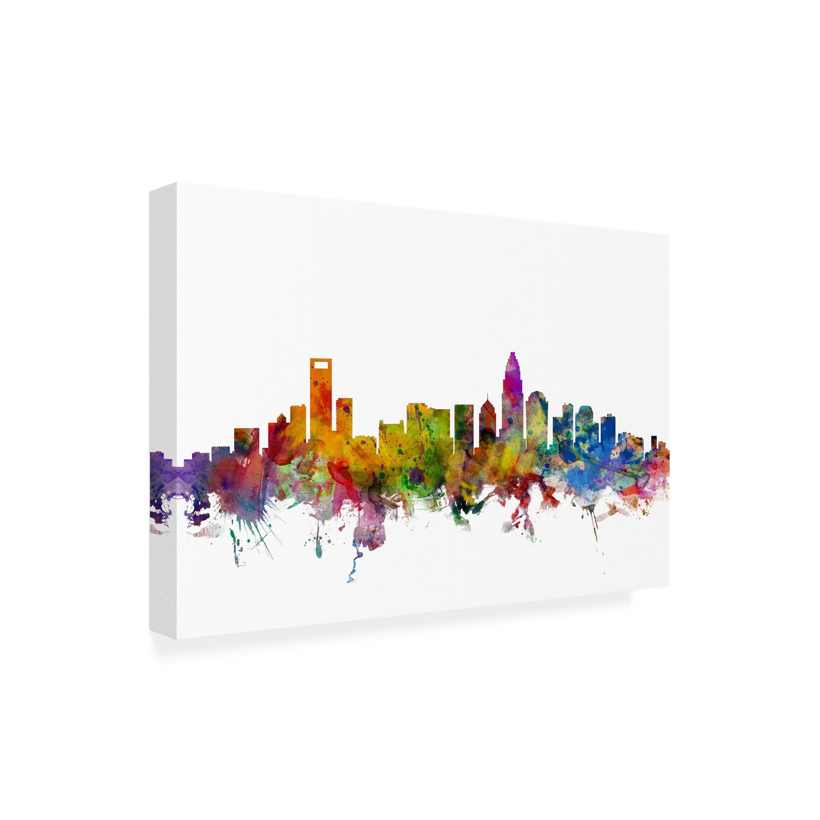 Charlotte North Carolina Skyline by Michael Tompsett, 22x32Inch