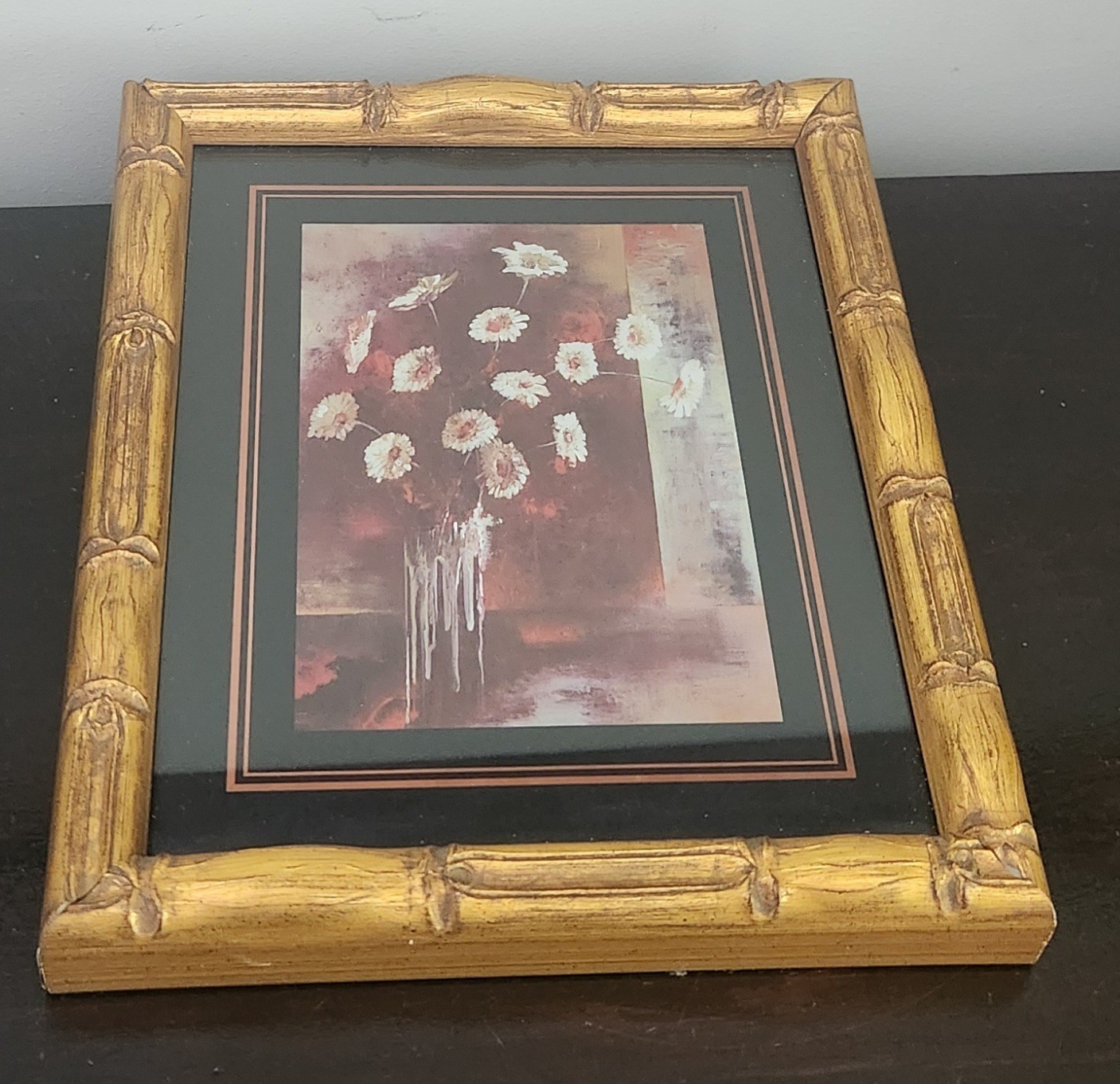 Gothic Dark Academia Boho Style Framed Art In Gold Faux Bamboo Frame 9×11