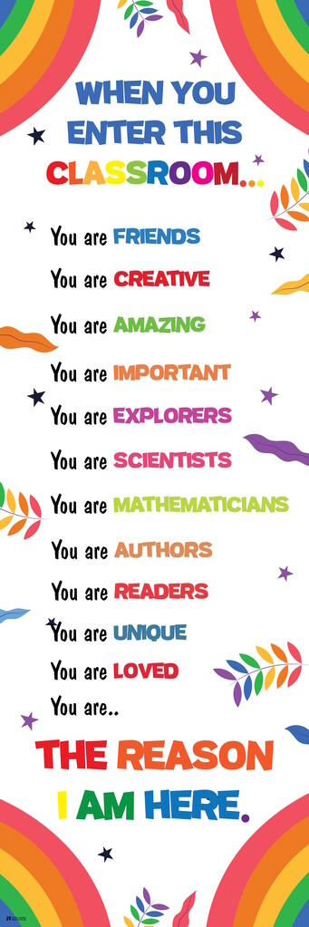 When You Enter this Classroom Rainbow Color Art Print Poster 36×12