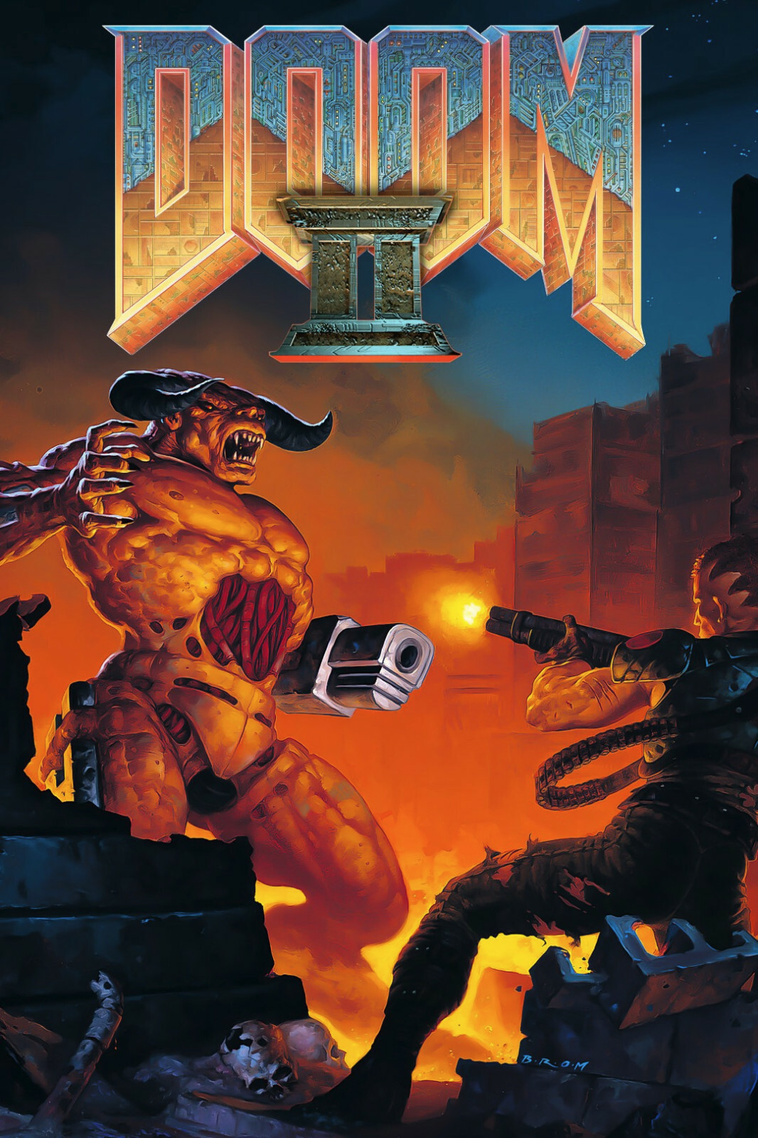 NEW DOOM 2 II TWO ORIGINAL 1994 VIDEO GAME ART ARTWORK PRINT PREMIUM POSTER