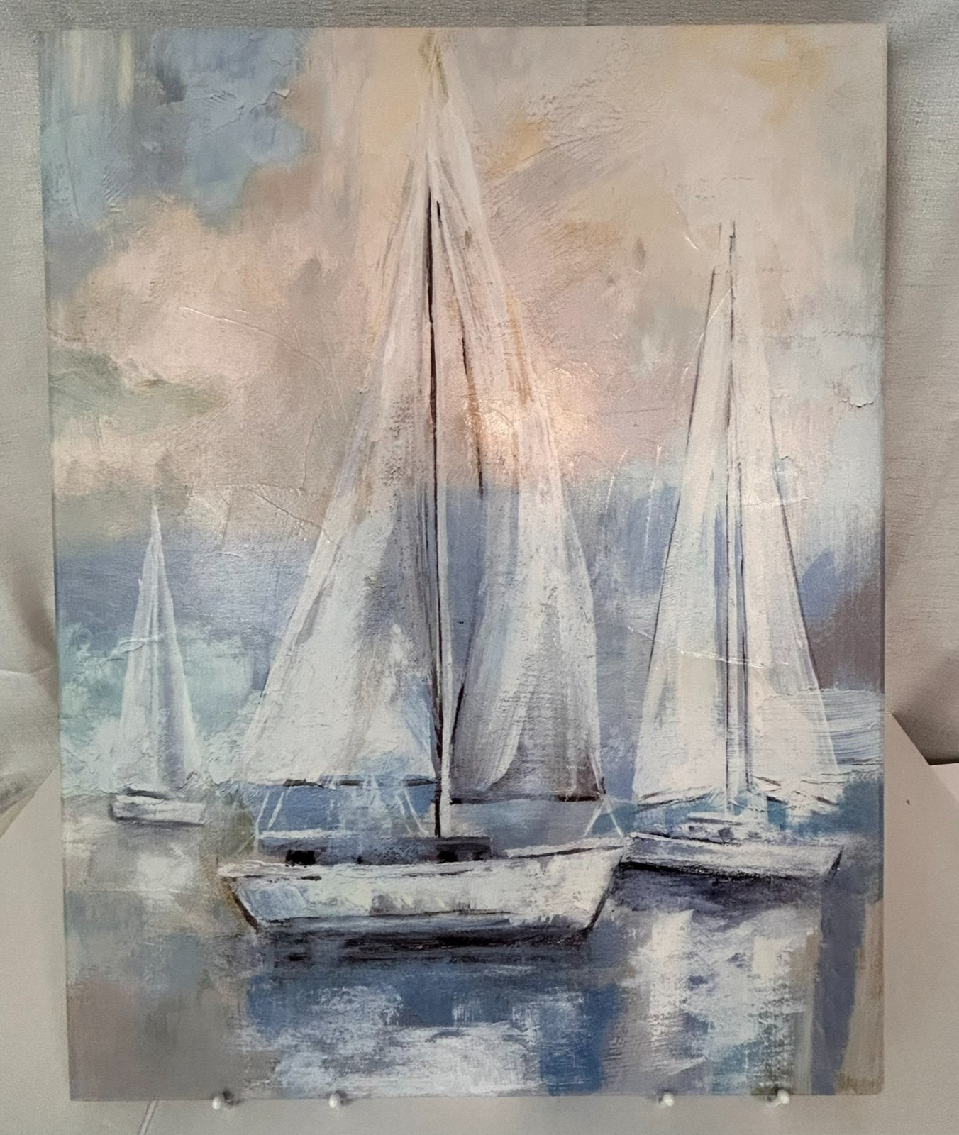 Large Sailboat Canvas Wall Art Coastal Nautical Seascape Painting 21×27