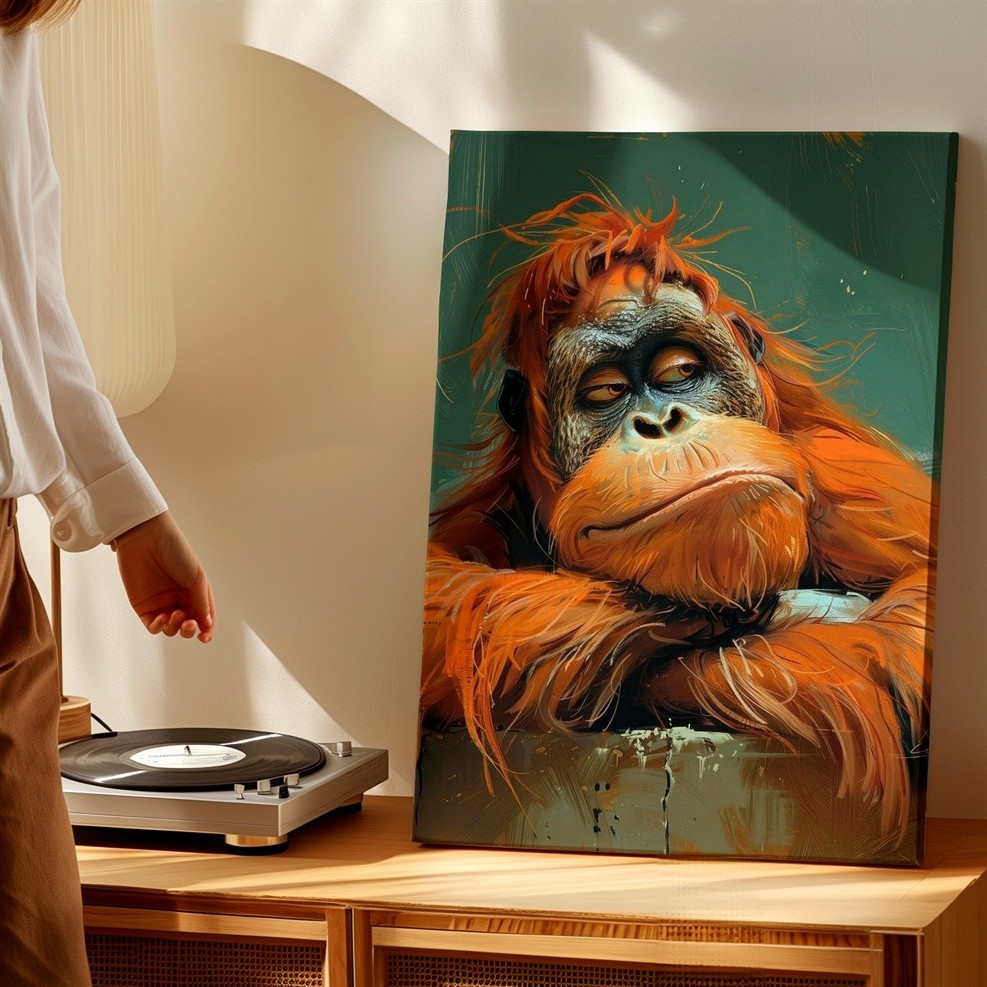 Wall Art Orangutan Portrait Canvas Print Animal Wildlife Ape Modern Home Decor