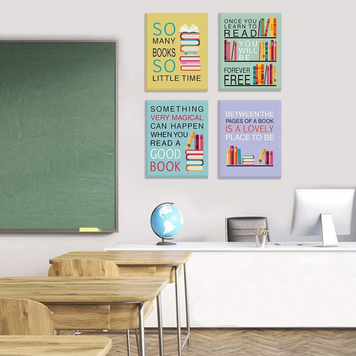 Motivational Book Lover Art Prints Set – Funny Quotes