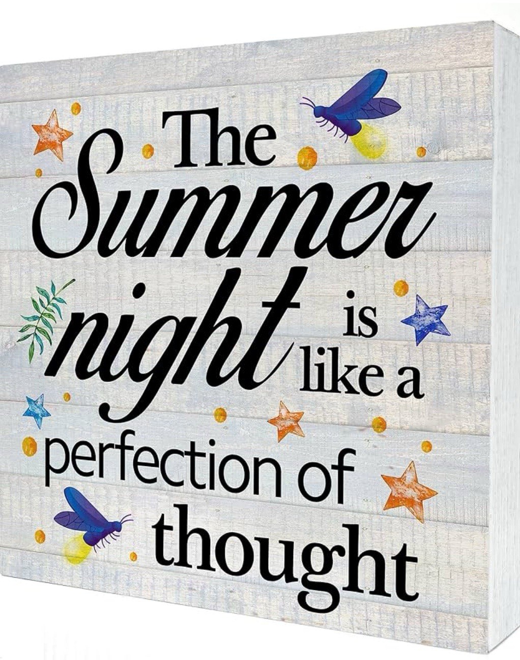 Summer Night Canvas Wall Art Framed Print 8×8 Inch