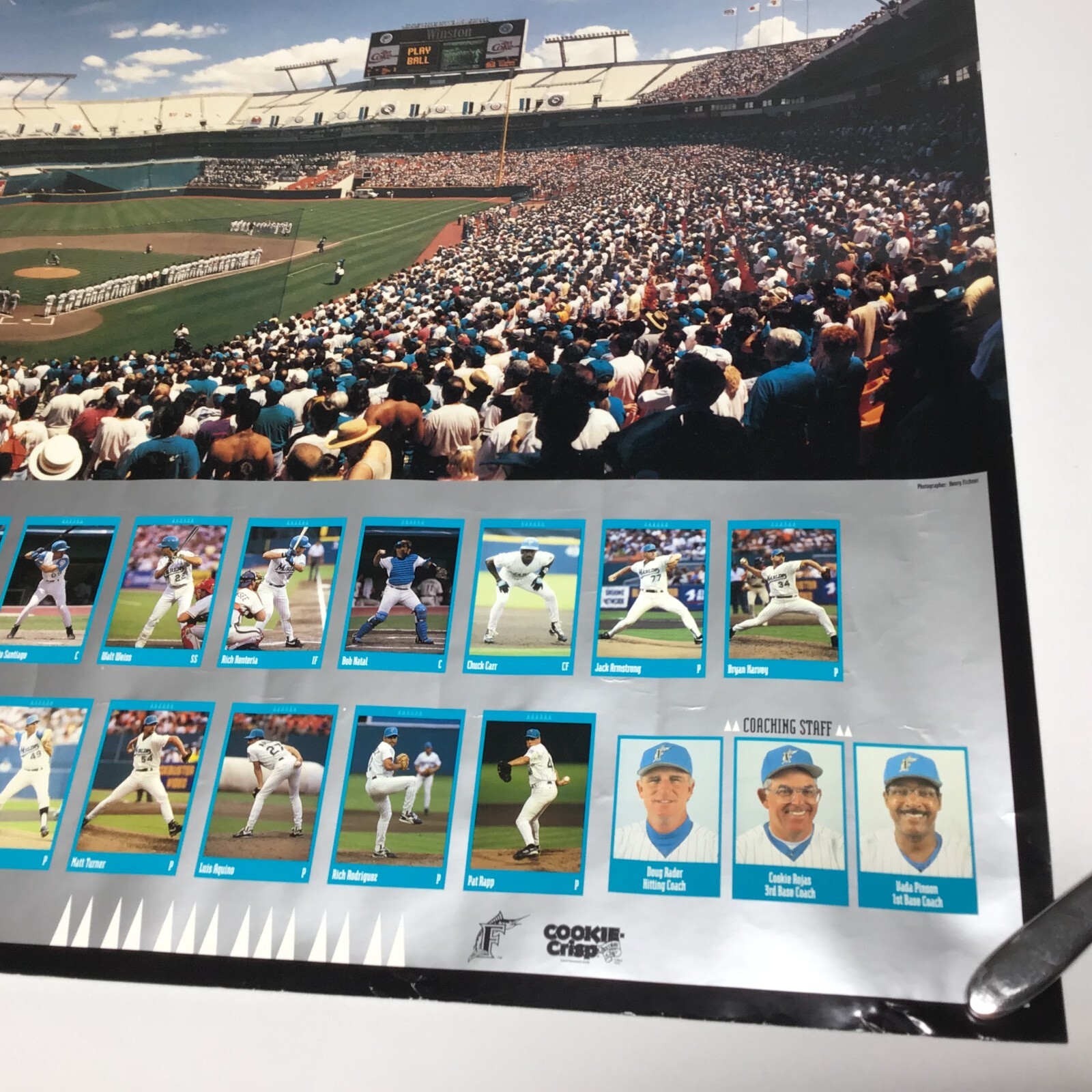 Florida Marlins Vtg Poster Inaugural Year 1993 Publix Bumble Bee 36″W X 23 1/2″H