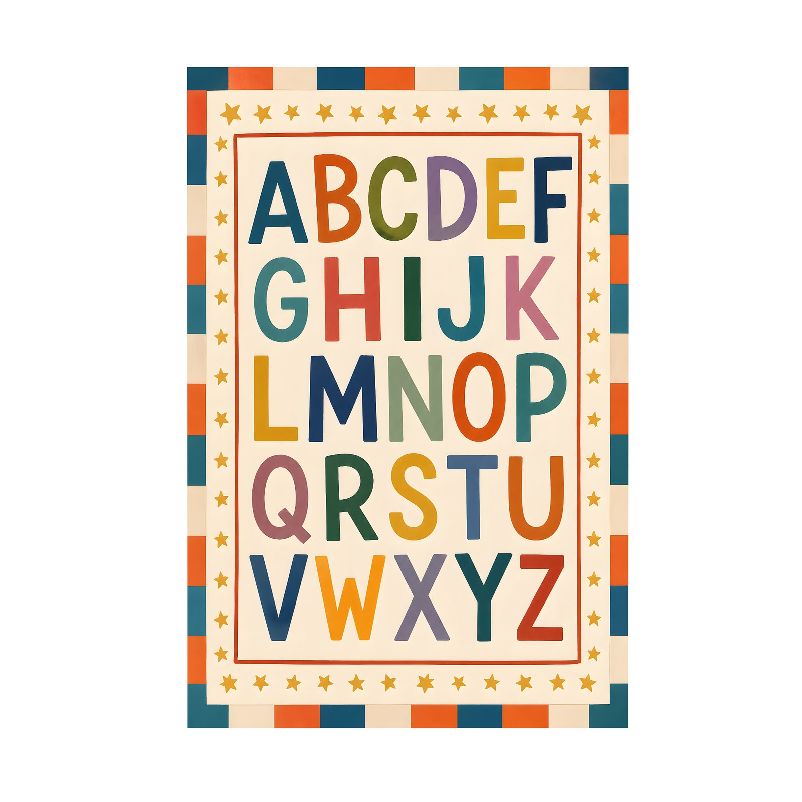 ABC Letter Charts Graphic – Colorful Alphabet Educational – POSTER 20″x30″