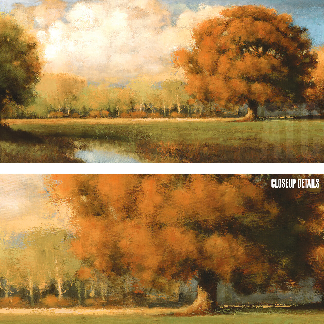 48W»x24H» RED OAK 4 by JOHN MCCORMICK – AUTUMN TREES FOLIAGE CHOICES of CANVAS