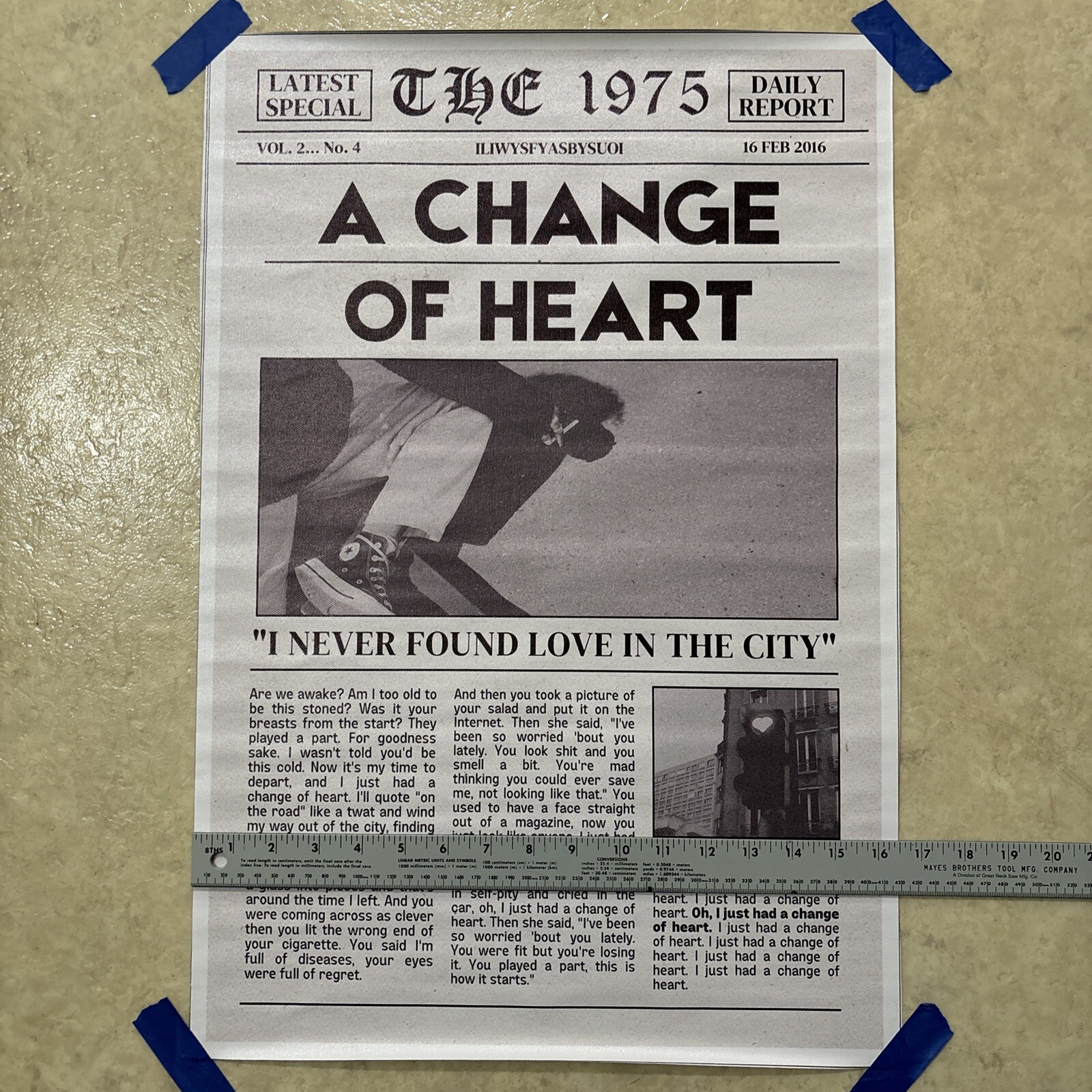 The 1975 – A Change Of Heart ✅ Music Wall Art Room Canvas Poster ✅ 16×24 inch