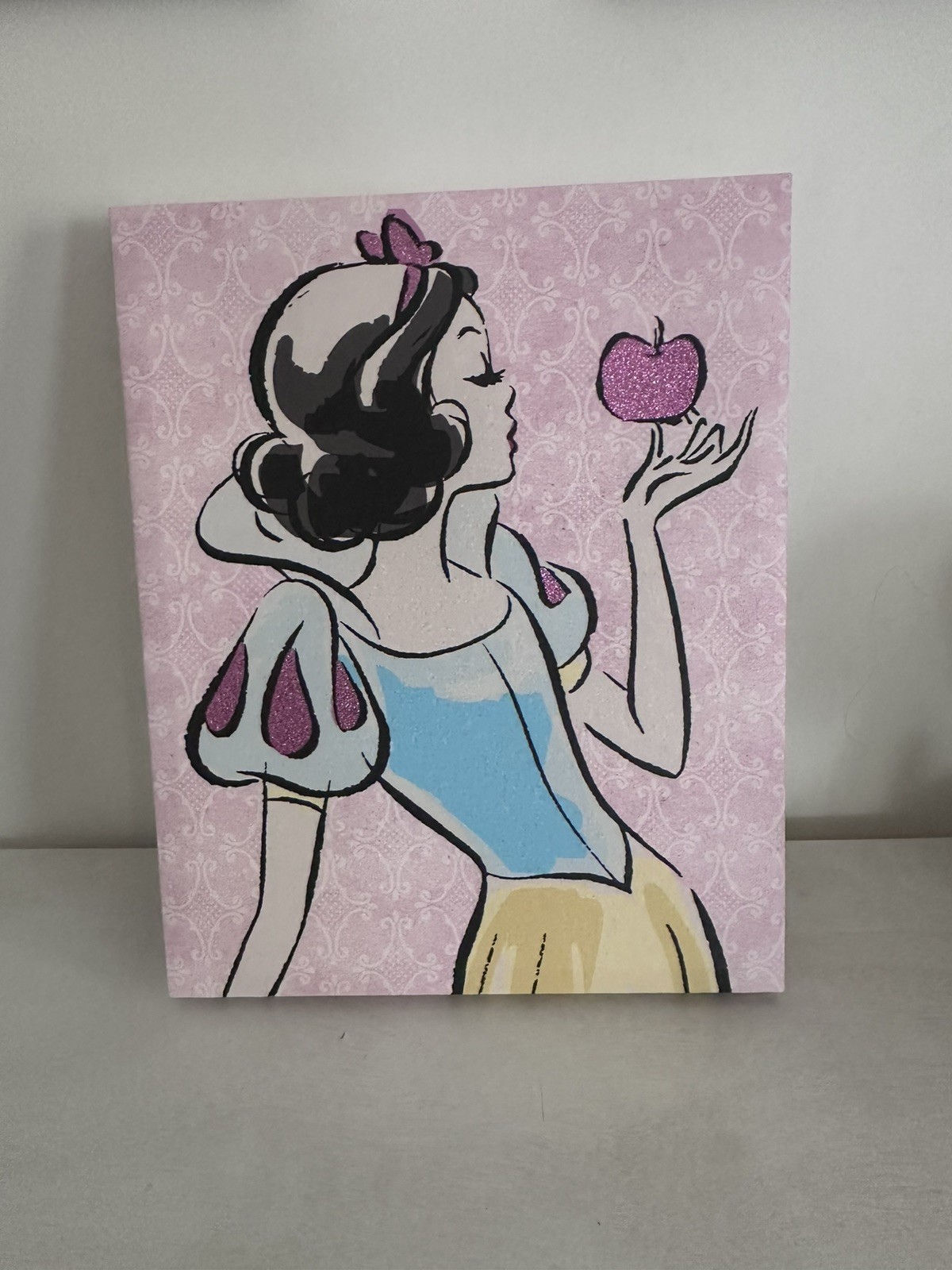 Disney Artissimo Glitter Princess Snow White Canvas Wall Art 16″ X 20″ rare