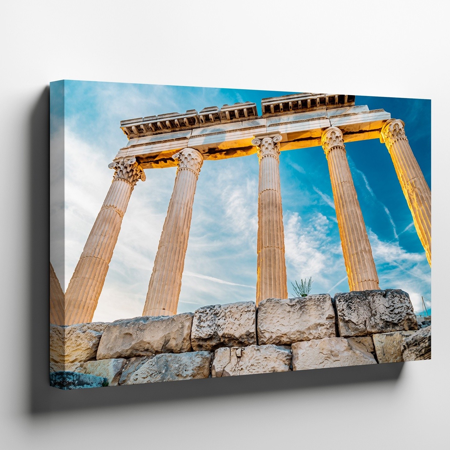 Wall Art Breathtaking view of ancient Greek architecture reveals three towering