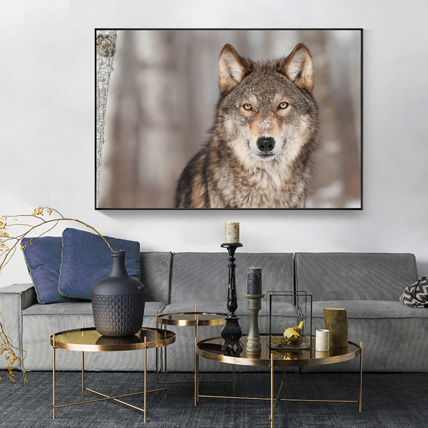 Art Fabric Silk Canvas Poster Wolf Animal Paint Modern Wall Decor No Frame S518