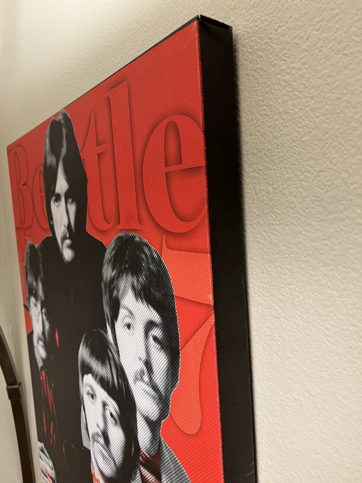 Beatles Canvas Wall Art 36×24 Red Black Fab Four 1960s Classic Rock Decor