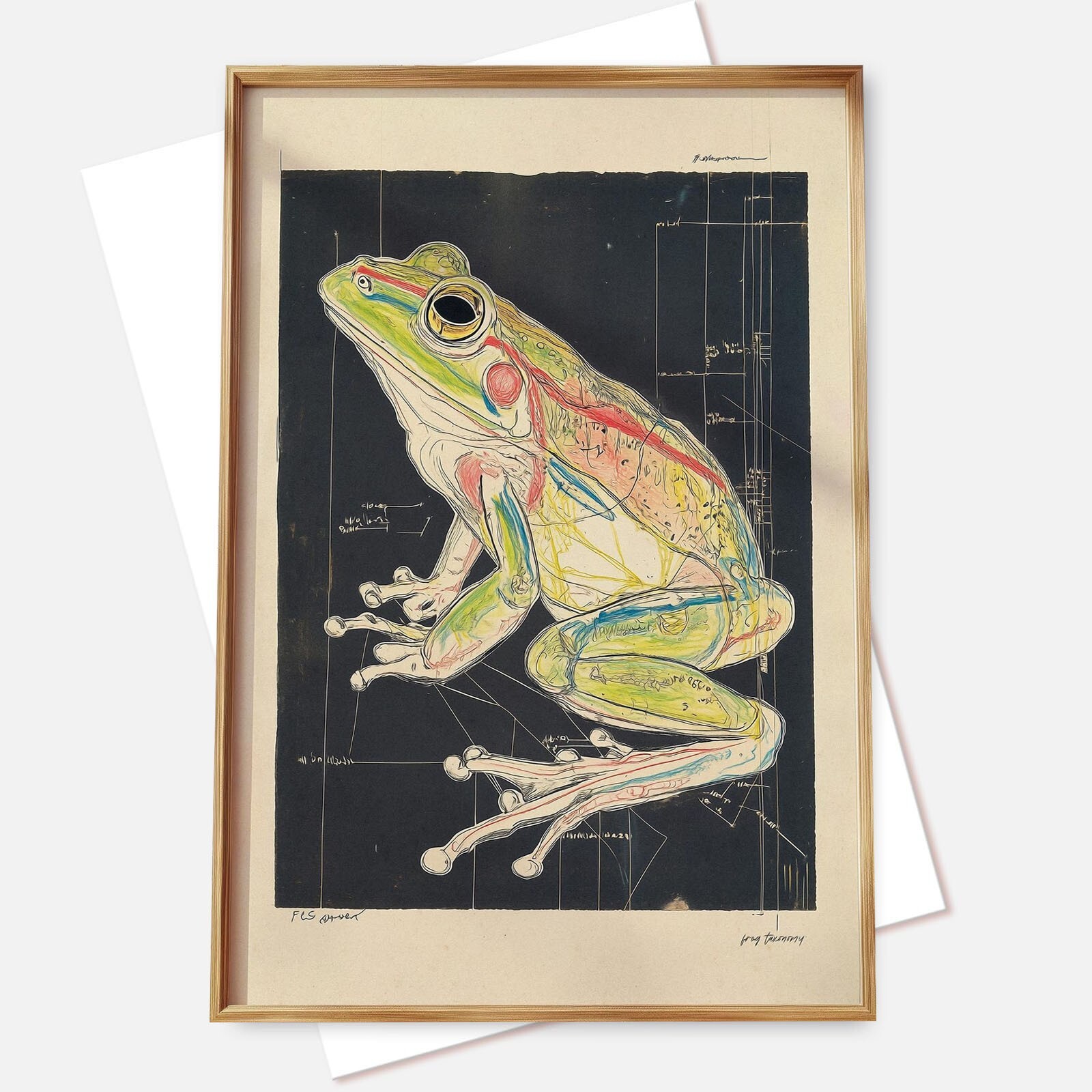 Frog Anatomy Poster – Retro Vintage Scientific poster no frame