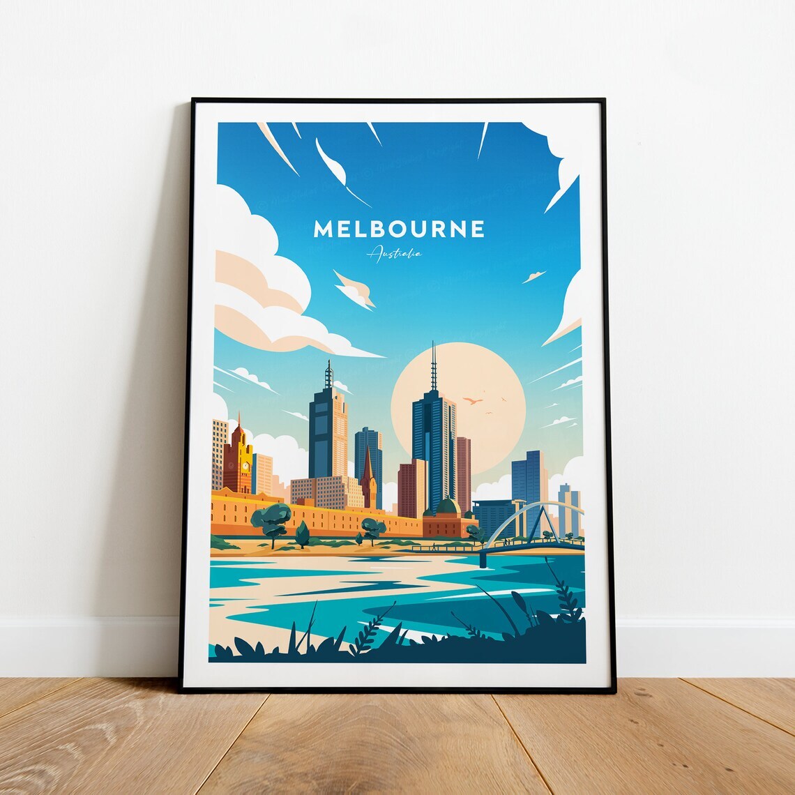 Australia, Melbourne Traditional Travel poster Choose your Size
