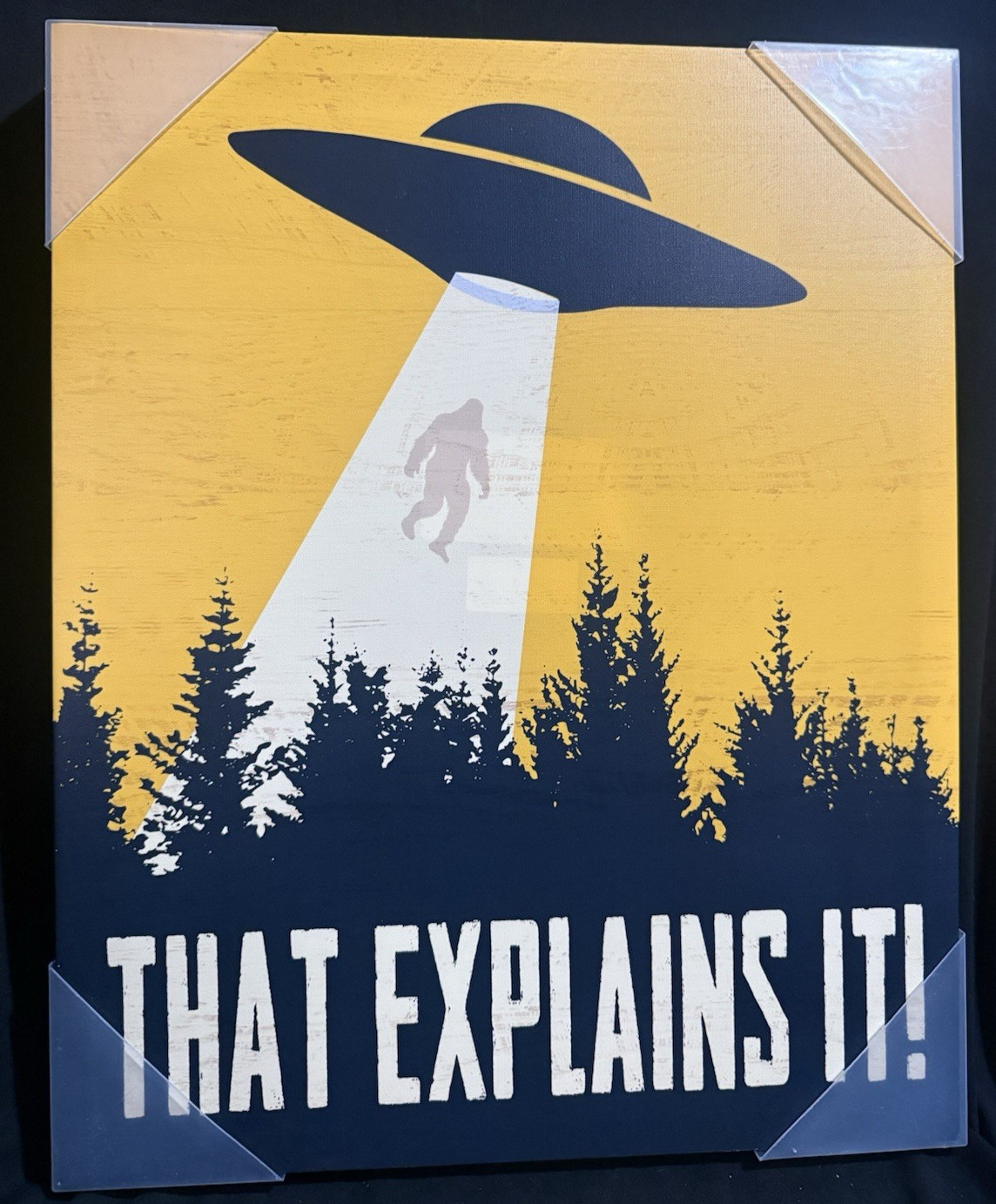 Hobby Lobby Aliens Abducting Bigfoot «That Explains It!» Canvas Print Wall Art