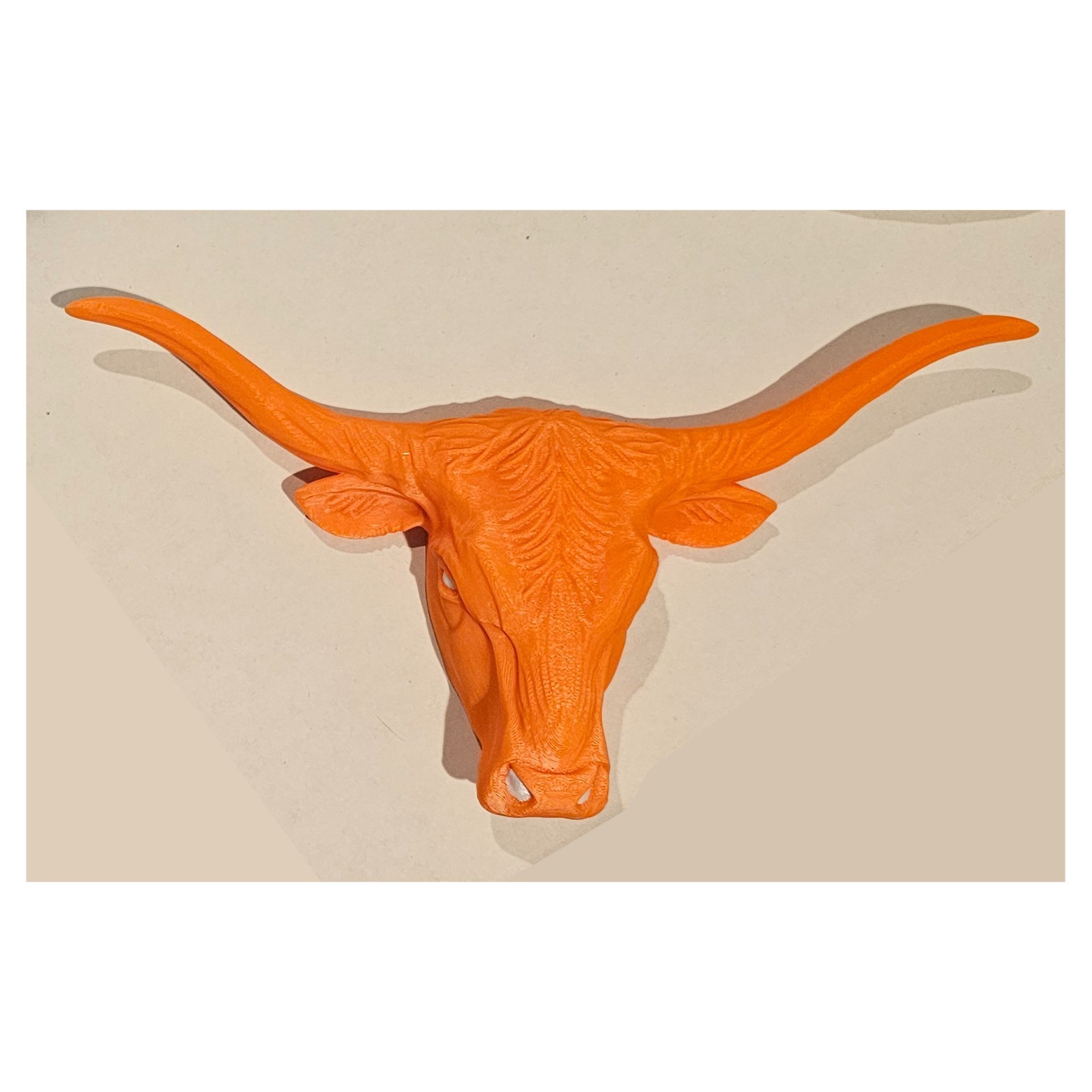 Texas Longhorn Figurine 3D Print – Orange White Wall Decor Hook Em Football