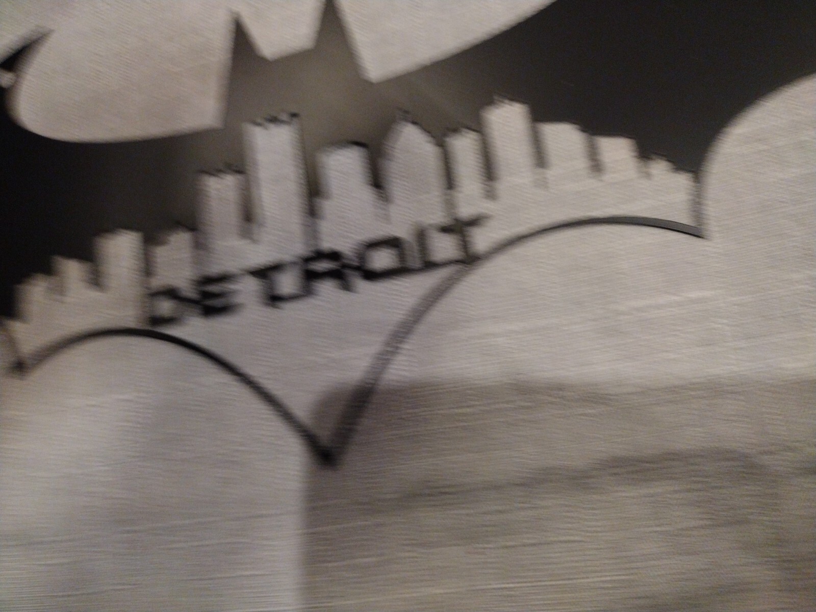 Metal Batman Symbol Detroit City Skyline Wall Art, Paper For Scale
