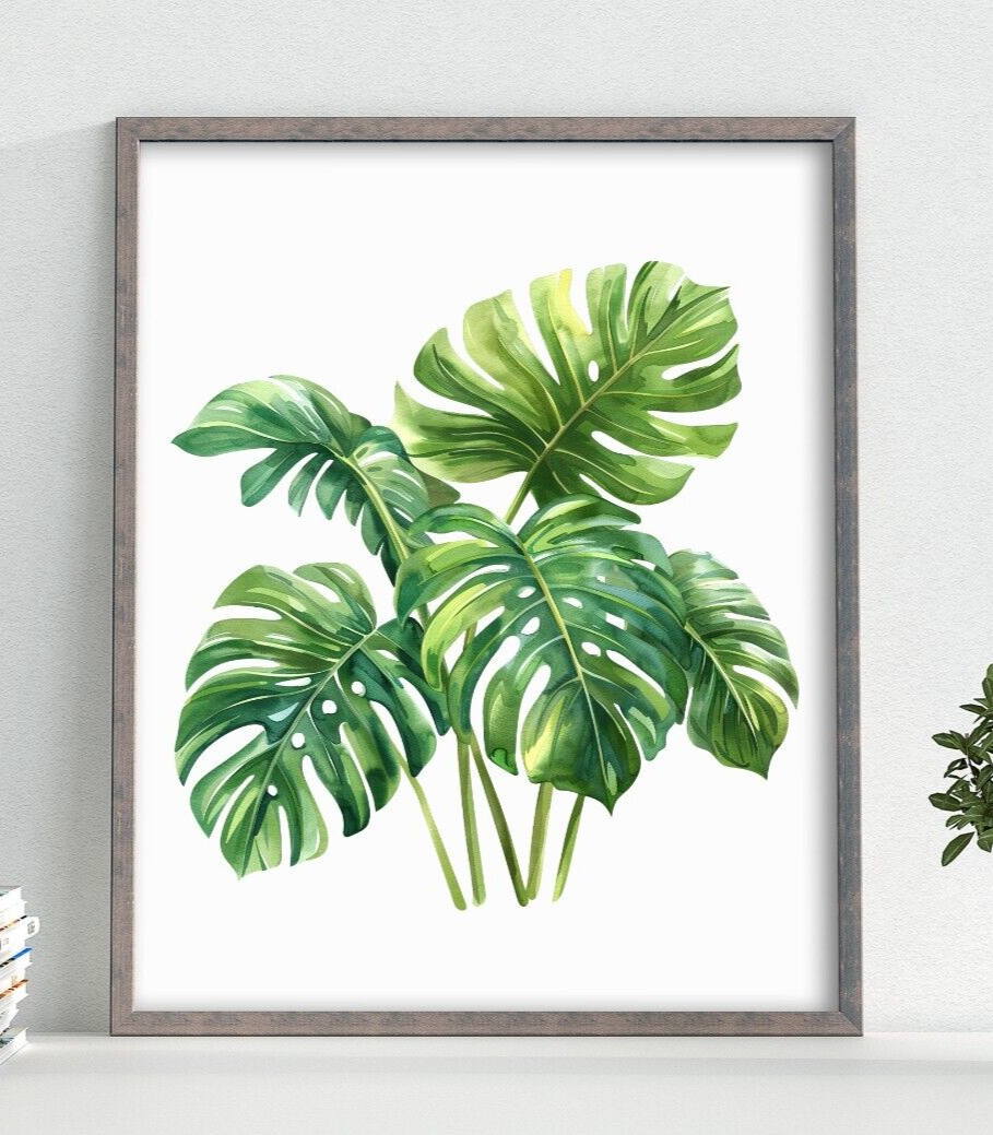 Botanical Wall Art Print, Greenery Print, Leaves Wall Art Decor, Nature Art