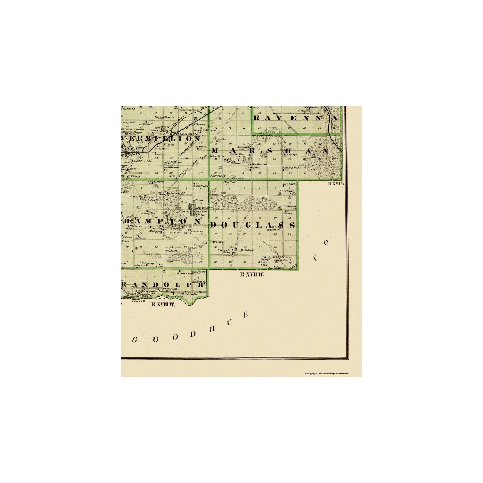 Historic County Map – Dakota County Minnesota – Andreas 1873 – Vintage Wall Art