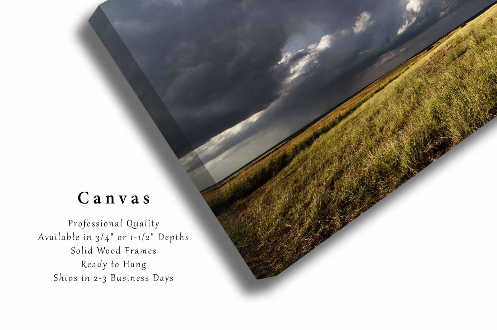 Great Plains Canvas | Storm Clouds Over Prairie Gallery Wrap | Oklahoma Wall Art