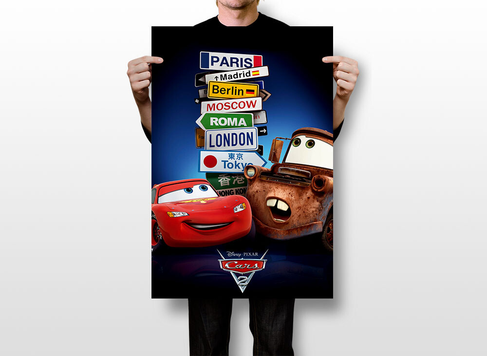Cars 2 Car Action Movie Print Painting Wall Art Home Decor – POSTER 20×30
