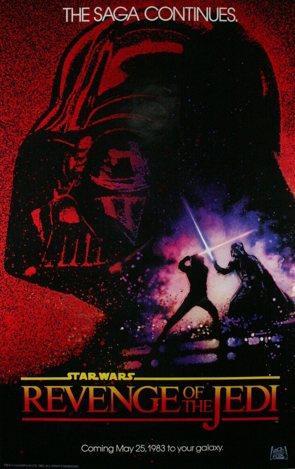 STAR WARS REVENGE OF THE JEDI MOVIE POSTER 24 X 36 INCH