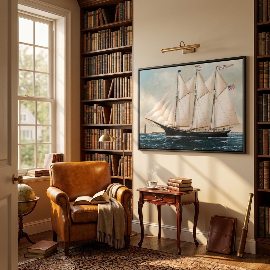 The Three Masted Schooner Large Framed Wall Art Canvas & Poster Print