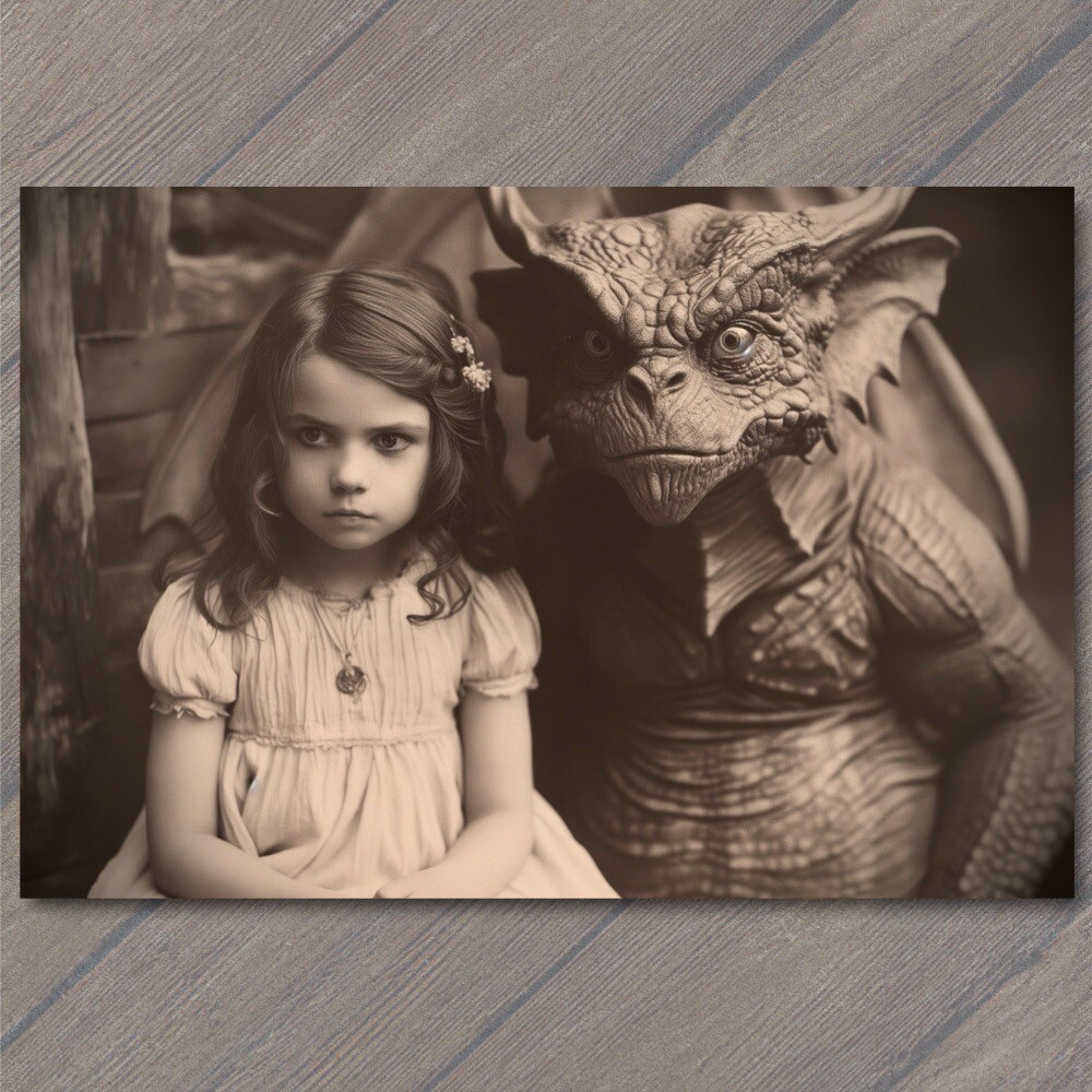 Art Print Girl Monster Weird Creepy Imaginary Friend Nightmare Scary Unusual Pet