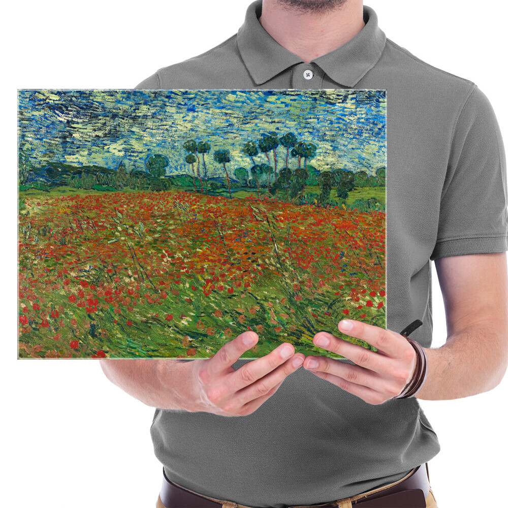 Poppy Field June 1890 Canvas Print Van Gogh Paintings Repro Wall Art Home Decor