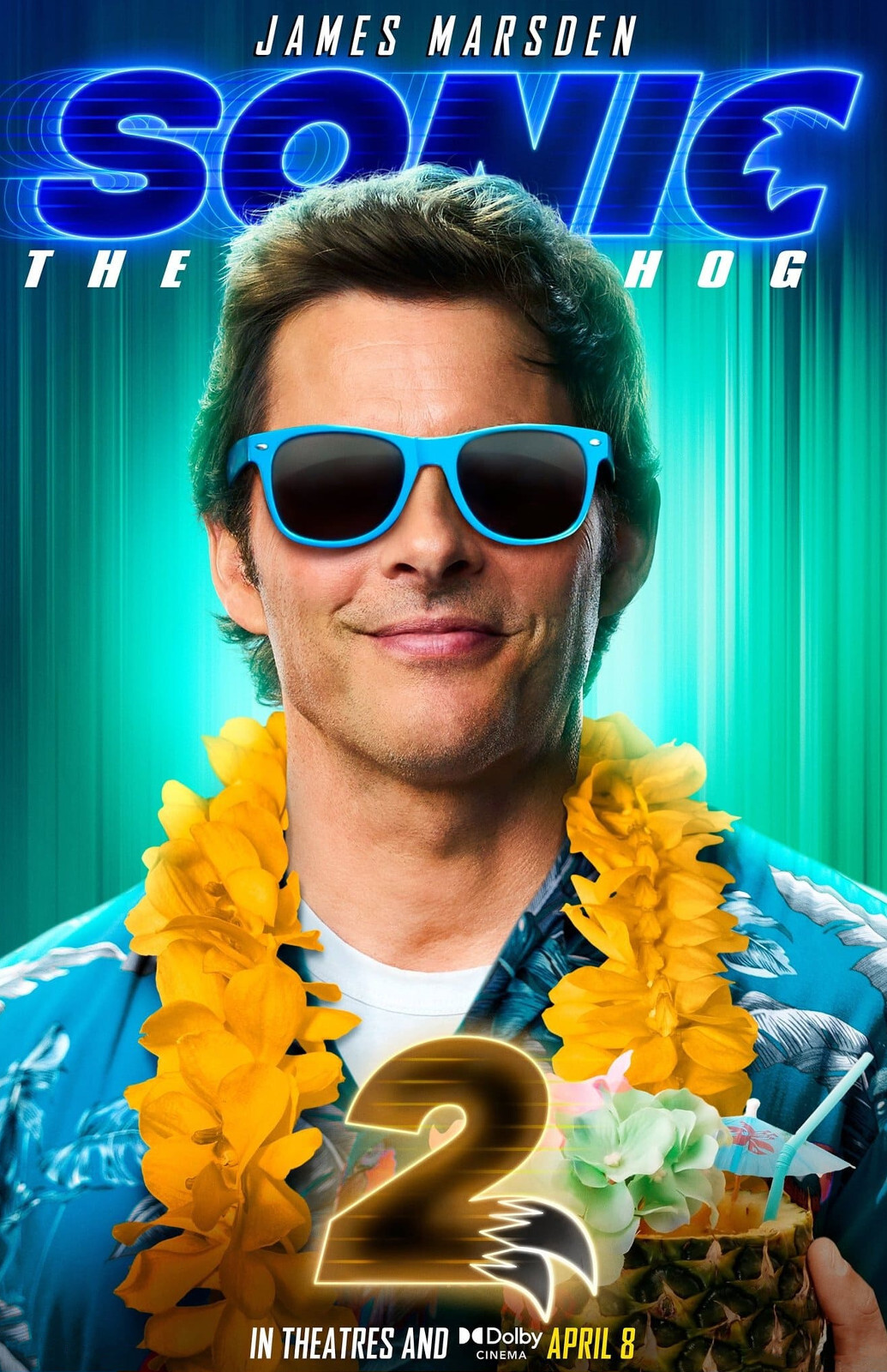 AA3876 Sonic the Hedgehog 2 Film By Jeff Fowler 2022 Marsden Movie Poster 11×17