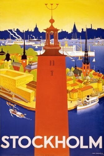 63262 Vintage Stockholm Sweden Swedish Travel Wall Decor Print Poster