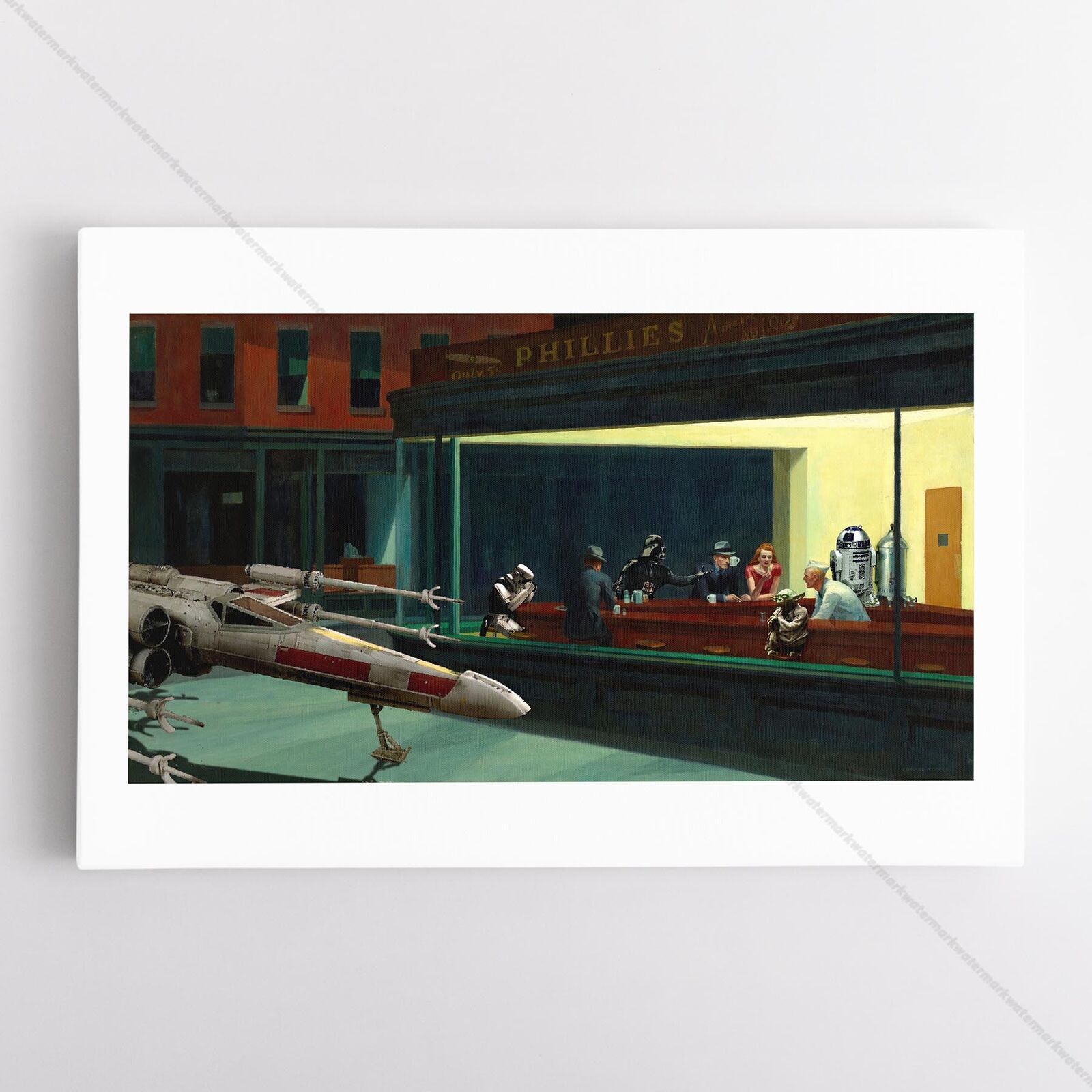 Star Wars Parody Poster Canvas Nighthawks Darth Vader Skywalker #2 Art Print