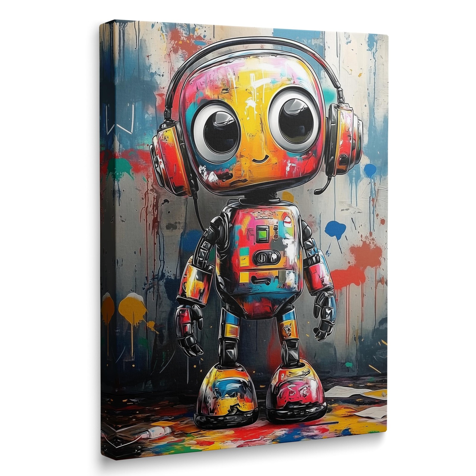 Cute Modern Colorful Banksy Picture Wall Decor Framed Cool Colorful Graffiti …