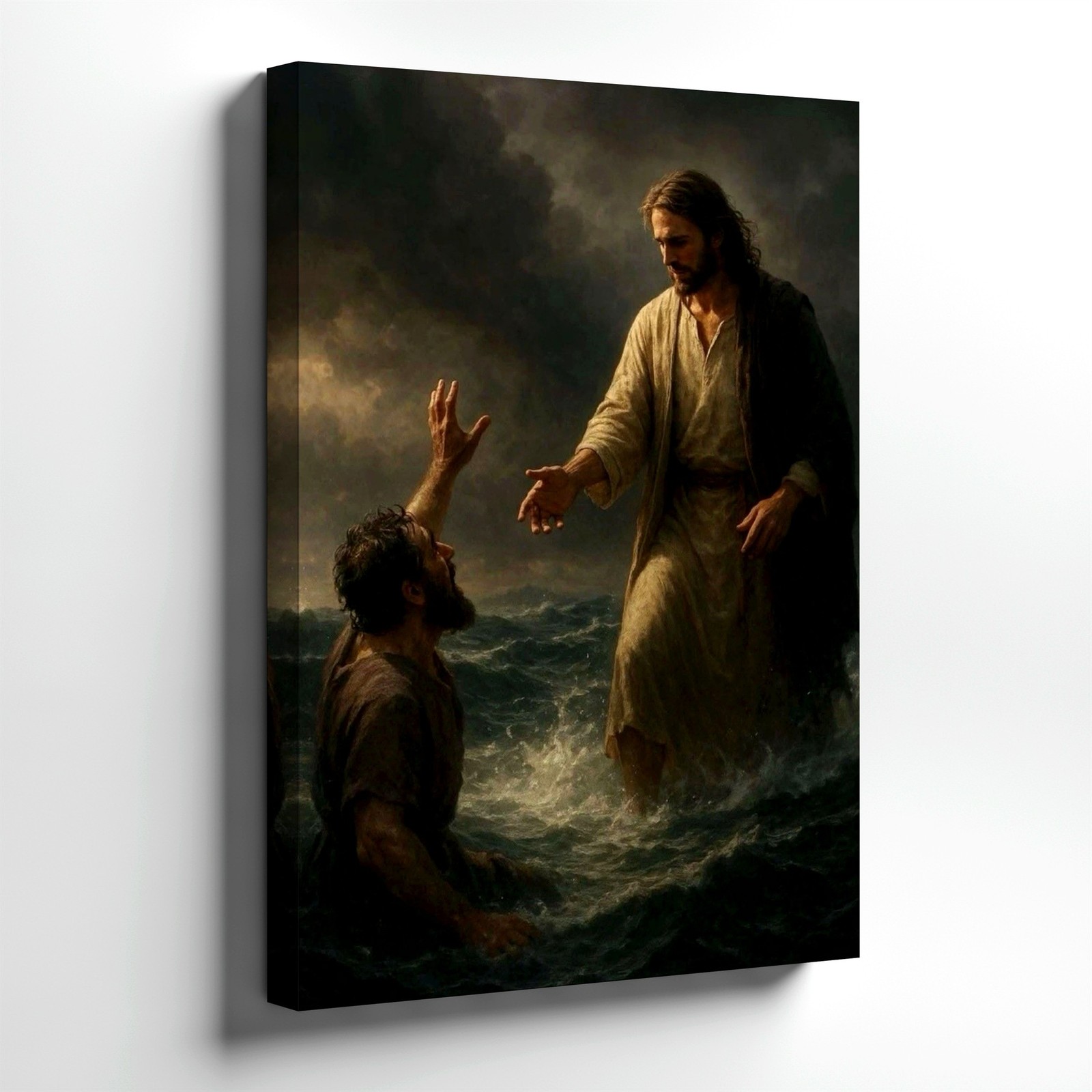 Wall Art Religious Ocean Rescue Painting Spiritual Christian Aesthetic Decor