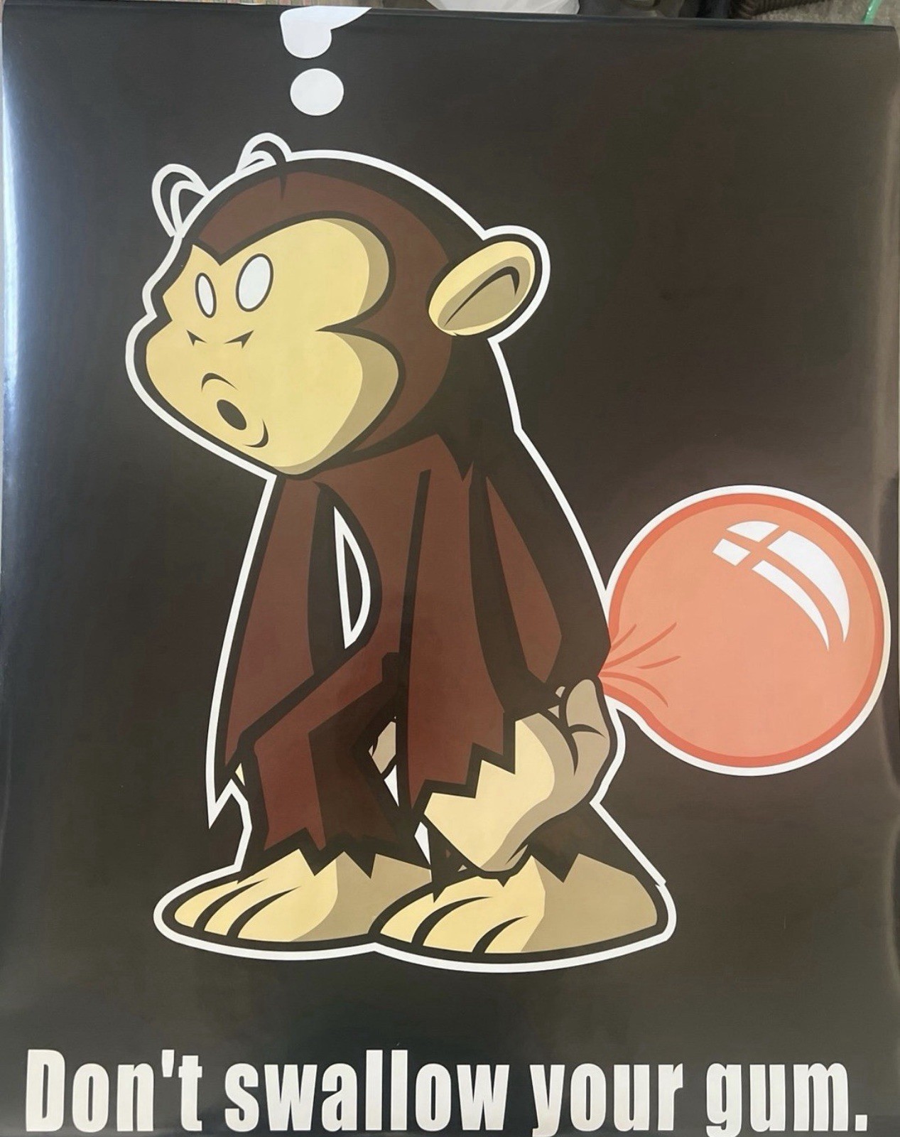2006 Cartoon Monkey Bubble Gum Poster Print, Aprox Size 24×36 Inches