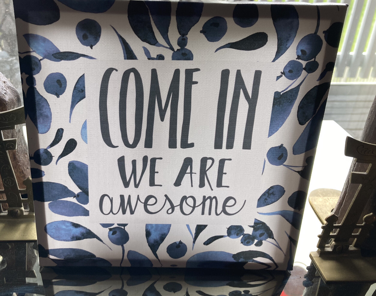 Come In We Are Awesome » Canvas Wall Art 8” X8” Welcome Home Decor House Garden