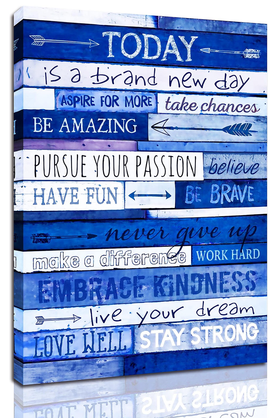Inspirational Quotes Office Decor – Blue Motivational Wall Art – Framed Canva…