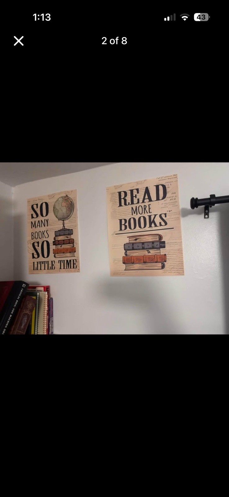 Set of 4 Vintage Book Quote Posters Vertical Wall Art Prints Beige Black Brown