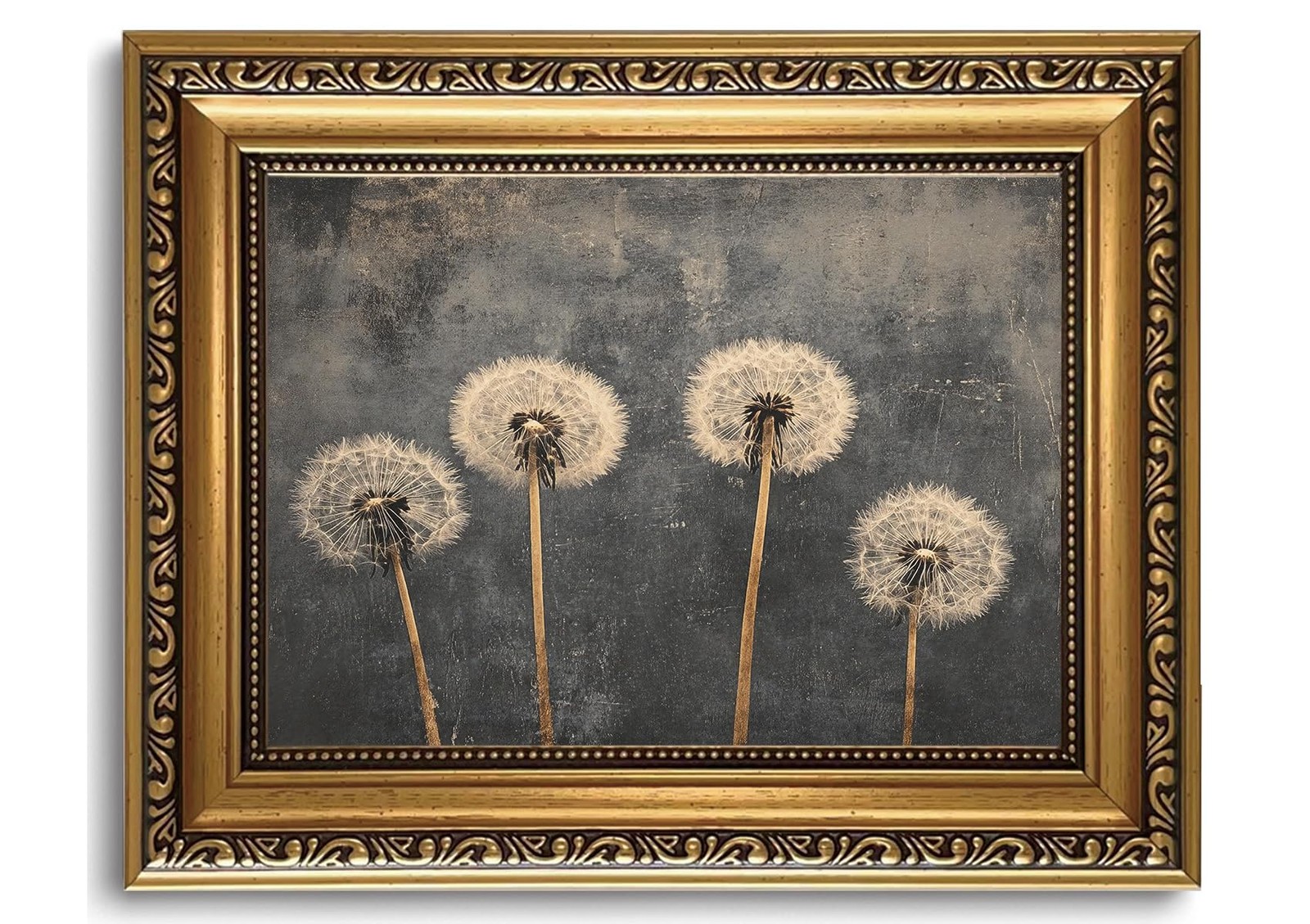 Gold Framed Wall Art Vintage Dandelion Wall Decor Botanical Pictures Canvas A…