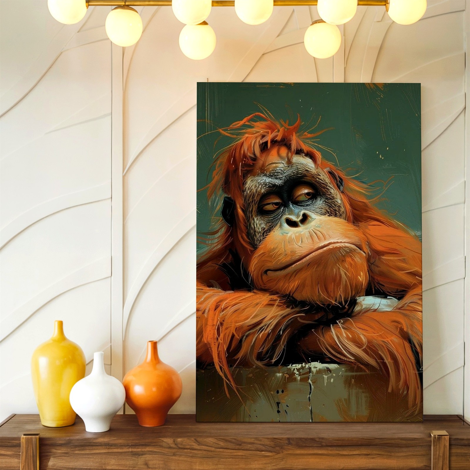 Wall Art Orangutan Portrait Canvas Print Animal Wildlife Ape Modern Home Decor