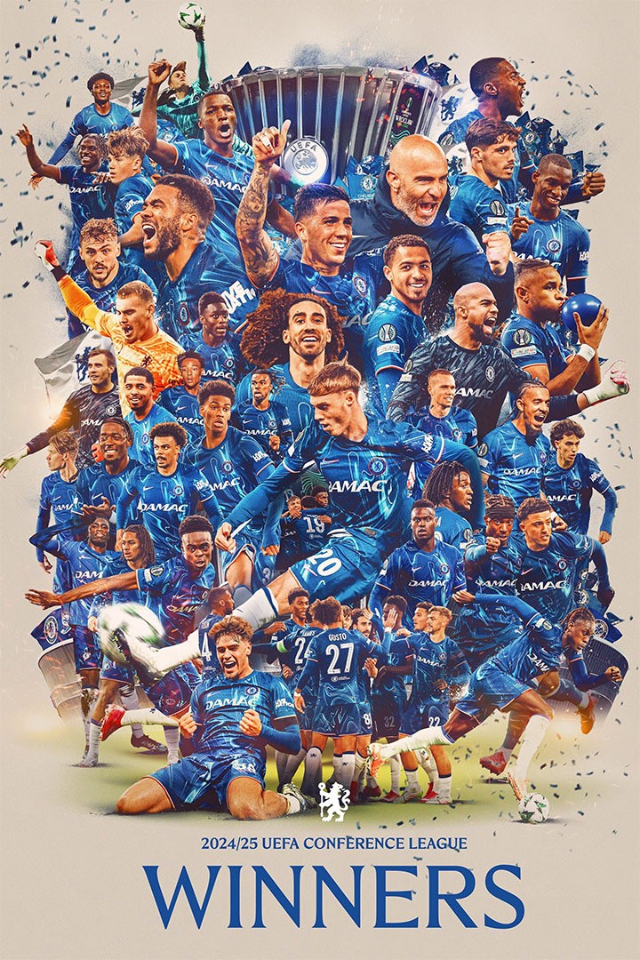 Chelsea Soccer Team Conference League Torunament Champions Wall – POSTER 20″x30″