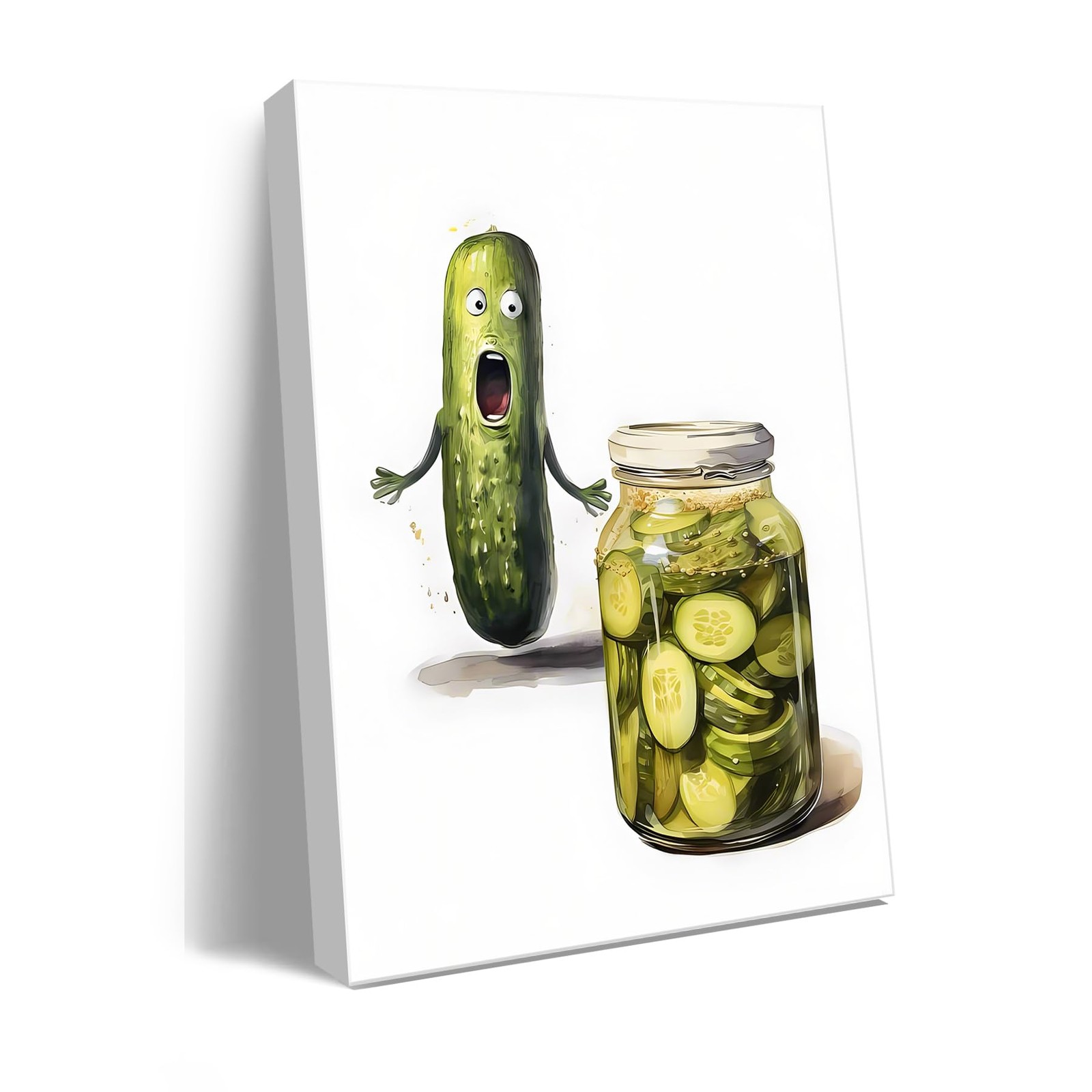 Ploceiny Kitchen Wall Decor funny Canvas 12 x 15 inches, Green