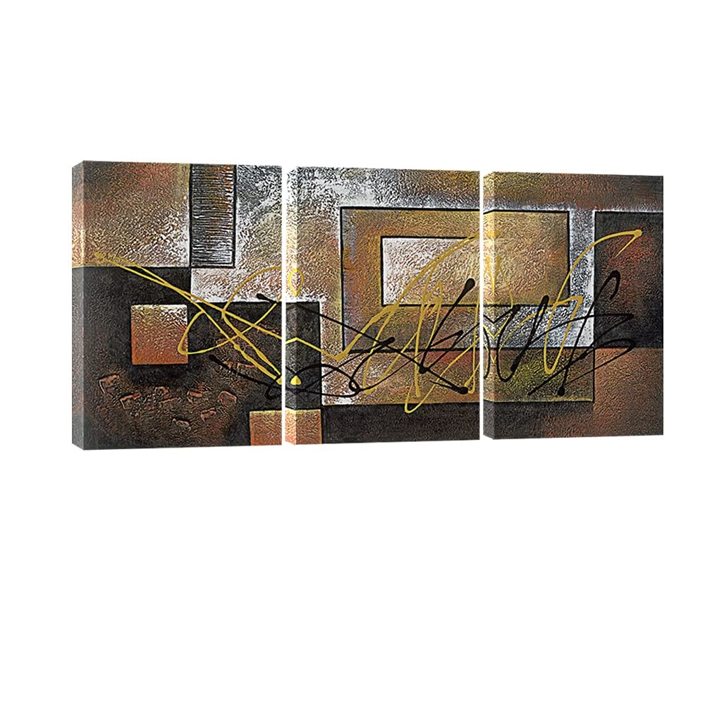 Modern 3 Piece Canvas Prints Abstract Brown Landscapes Pictures Paintings on …