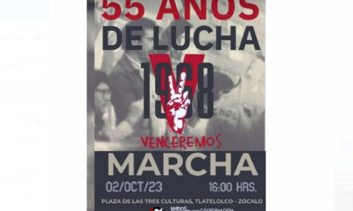 Mañana marcha por el 2 de octubre a 55 años de la matanza de estudiantes, en Tlatelolco